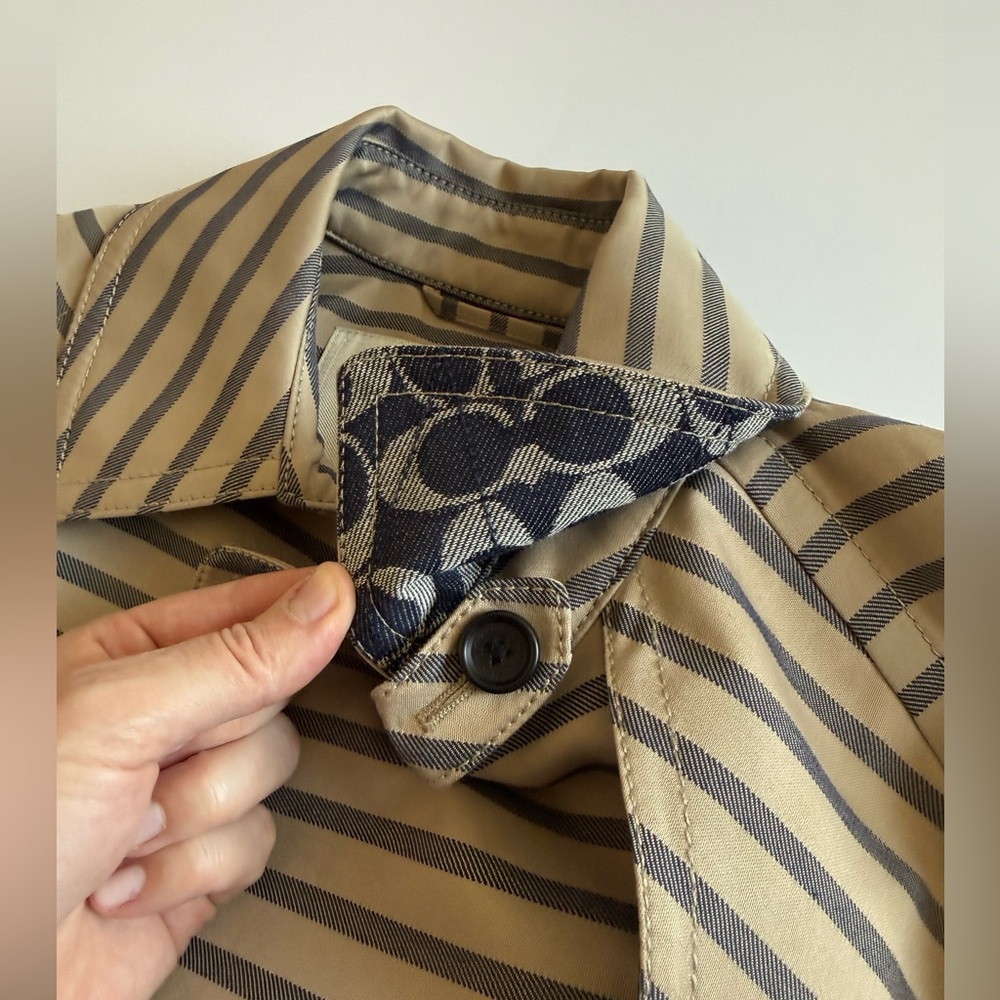 Coach Factory Stripe Short Trench - Picture 13 of 13
